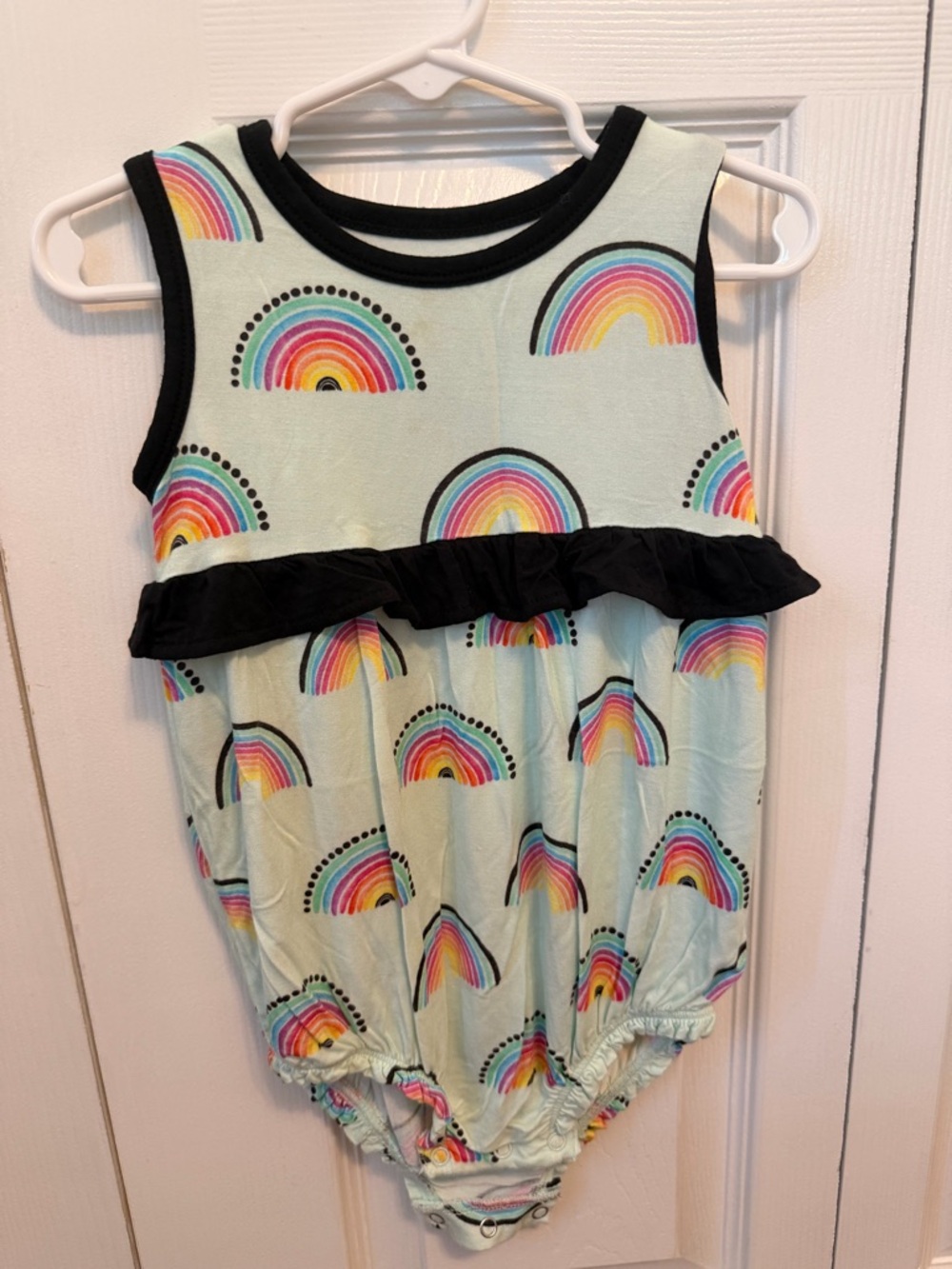 Birdie Bean Bamboo 3T Light Blue Rainbow Bodysuit
